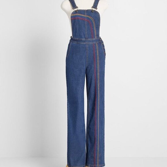 Rainbow With Me Overalls ModCloth Rare Sold Out Small Size 2 - Picture 5 of 5